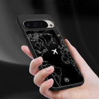 airplane flying wanderlust back phone cover | glass case for google pixel 9 pro xl