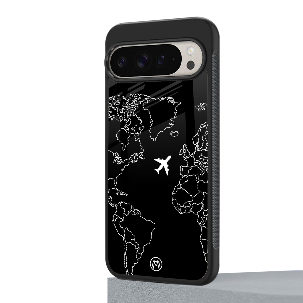 airplane flying wanderlust back phone cover | glass case for google pixel 9 pro xl