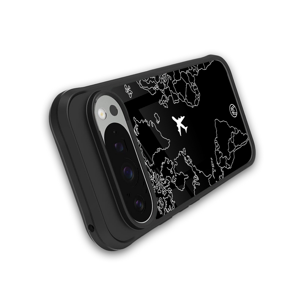 airplane flying wanderlust back phone cover | glass case for google pixel 9 pro xl