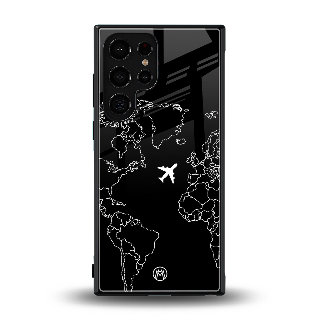 airplane flying wanderlust back phone cover | glass case for samsung galaxy s24 ultra