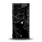 airplane flying wanderlust back phone cover | glass case for samsung galaxy s24 ultra