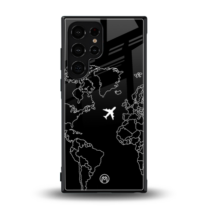 airplane flying wanderlust back phone cover | glass case for samsung galaxy s24 ultra