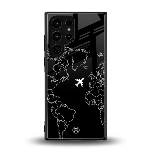 airplane flying wanderlust back phone cover | glass case for samsung galaxy s24 ultra