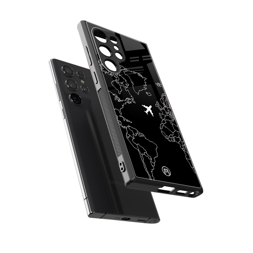 airplane flying wanderlust back phone cover | glass case for samsung galaxy s24 ultra