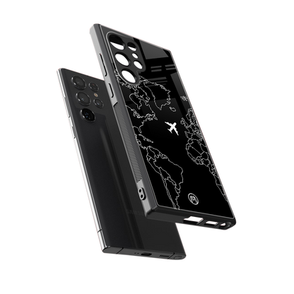 airplane flying wanderlust back phone cover | glass case for samsung galaxy s23 ultra