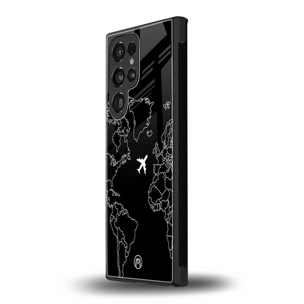 airplane flying wanderlust back phone cover | glass case for samsung galaxy s24 ultra