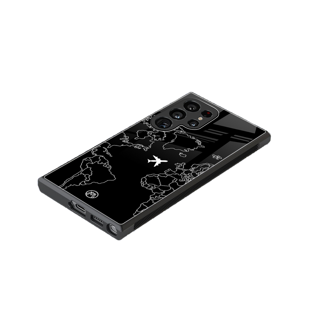 airplane flying wanderlust back phone cover | glass case for samsung galaxy s23 ultra
