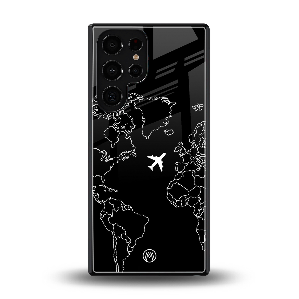 airplane flying wanderlust back phone cover | glass case for samsung galaxy s25 ultra