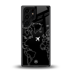 airplane flying wanderlust back phone cover | glass case for samsung galaxy s25 ultra