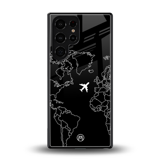 airplane flying wanderlust back phone cover | glass case for samsung galaxy s25 ultra