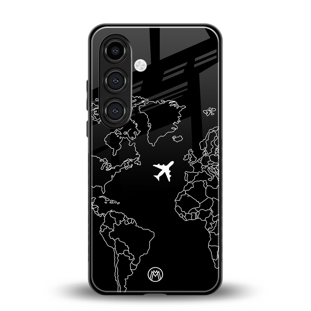 airplane flying wanderlust back phone cover | glass case for samsung galaxy s23 plus