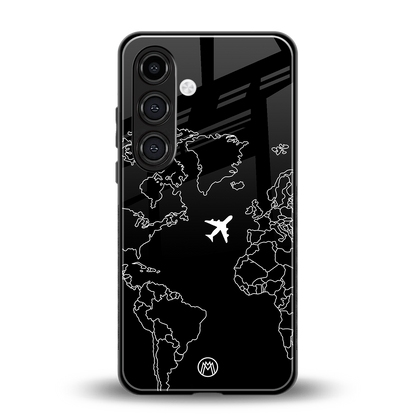 airplane flying wanderlust back phone cover | glass case for samsung galaxy s23 plus