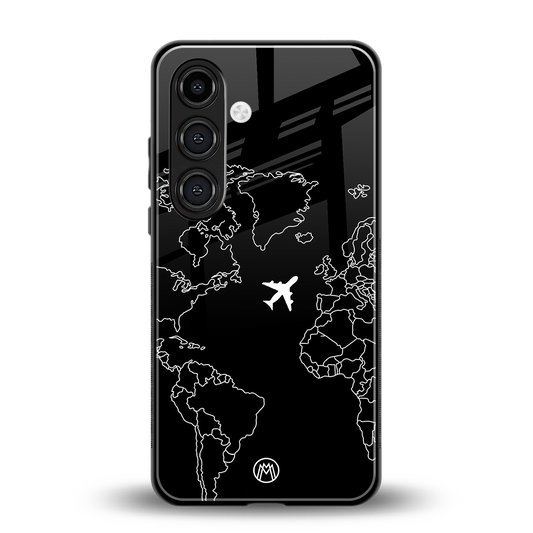 airplane flying wanderlust back phone cover | glass case for samsung galaxy s23 plus