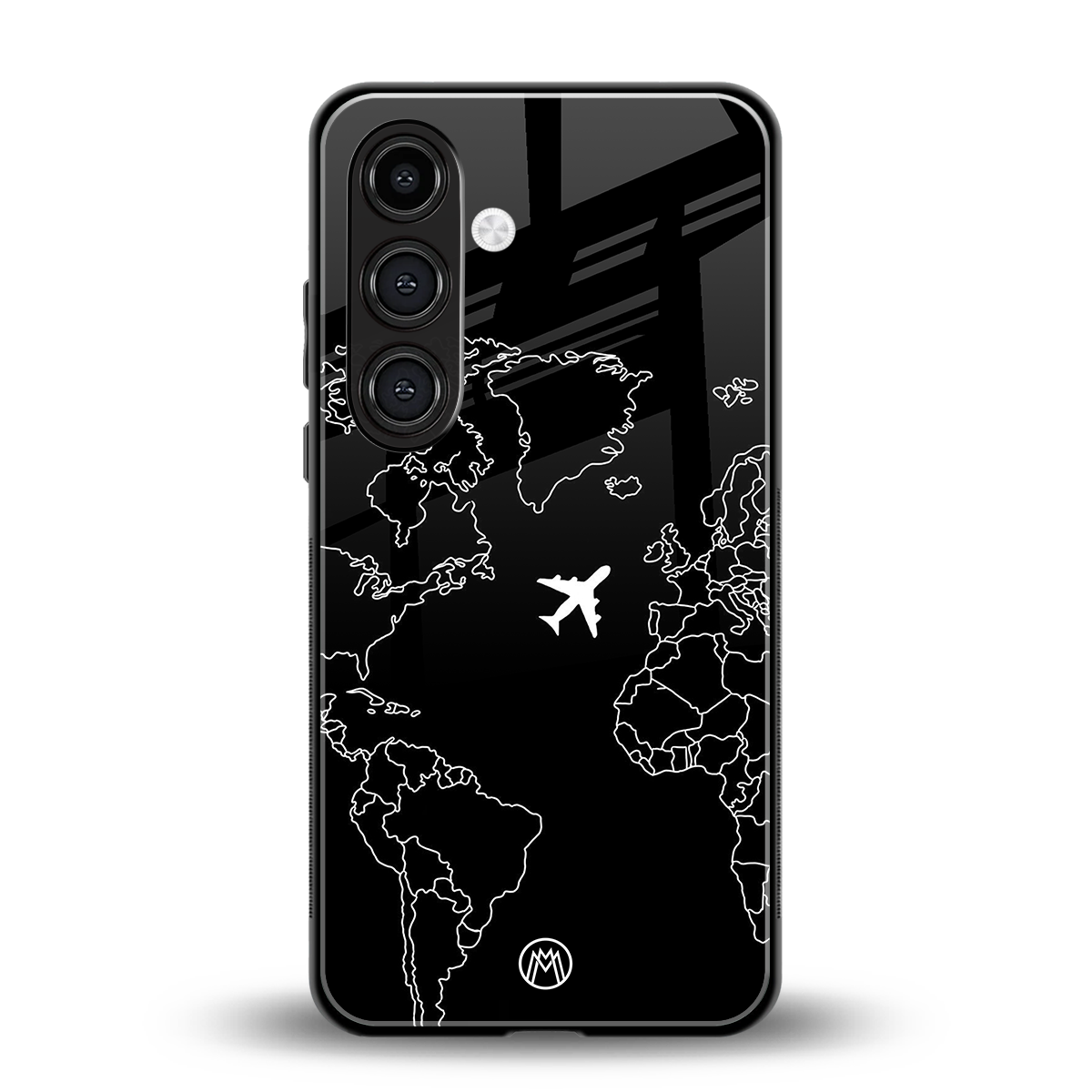 airplane flying wanderlust back phone cover | glass case for samsung galaxy s24 plus