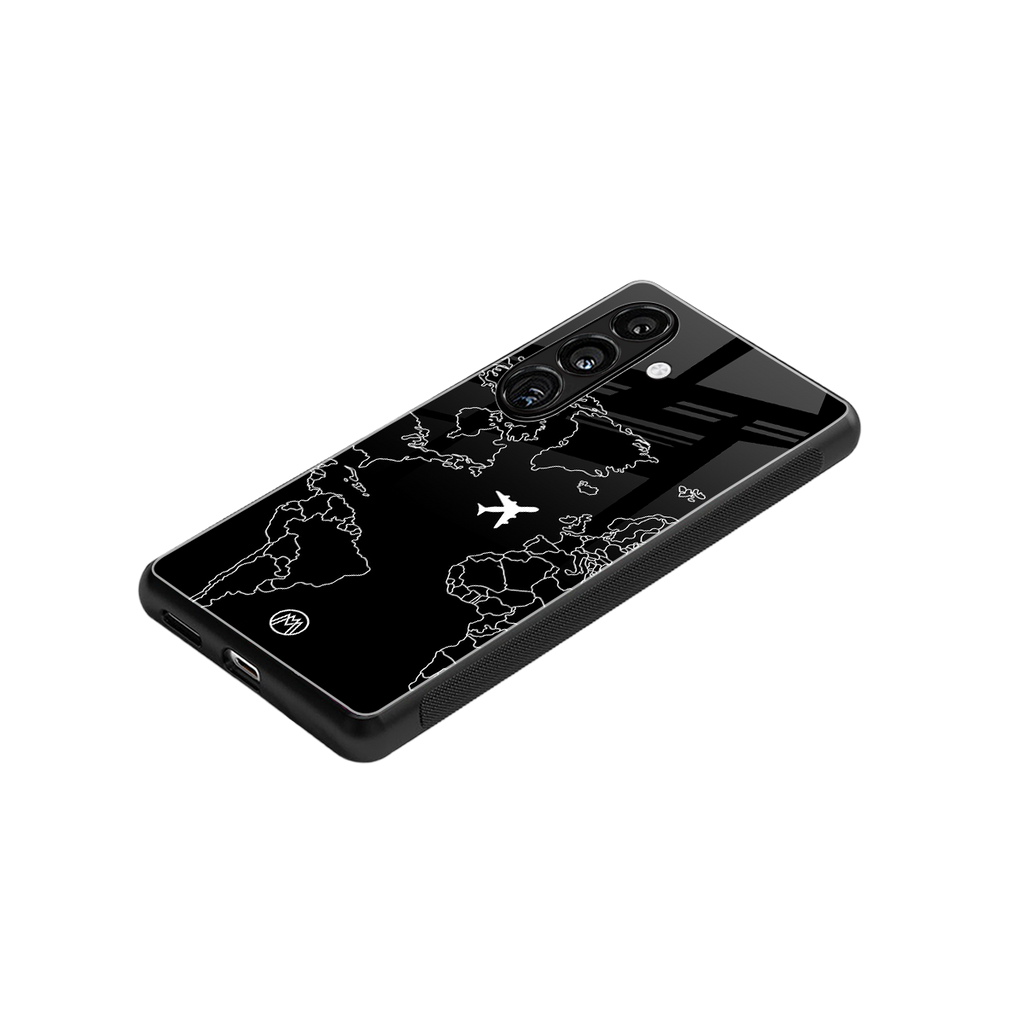 airplane flying wanderlust back phone cover | glass case for samsung galaxy s24 fe