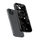 airplane flying wanderlust back phone cover | glass case for iphone 15