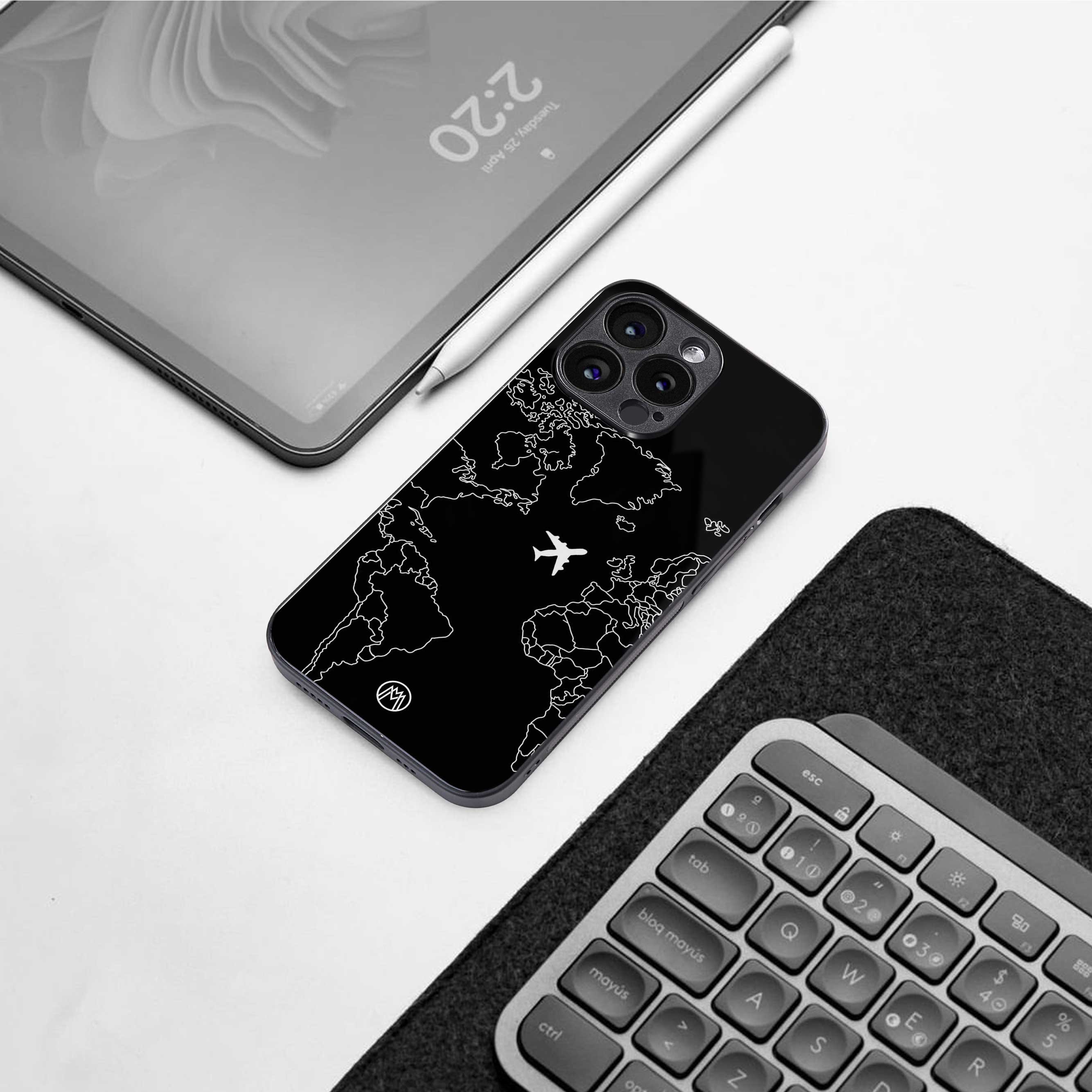 airplane flying wanderlust back phone cover | glass case for oneplus nord ce 3