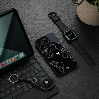 airplane flying wanderlust back phone cover | glass case for iphone 16 pro