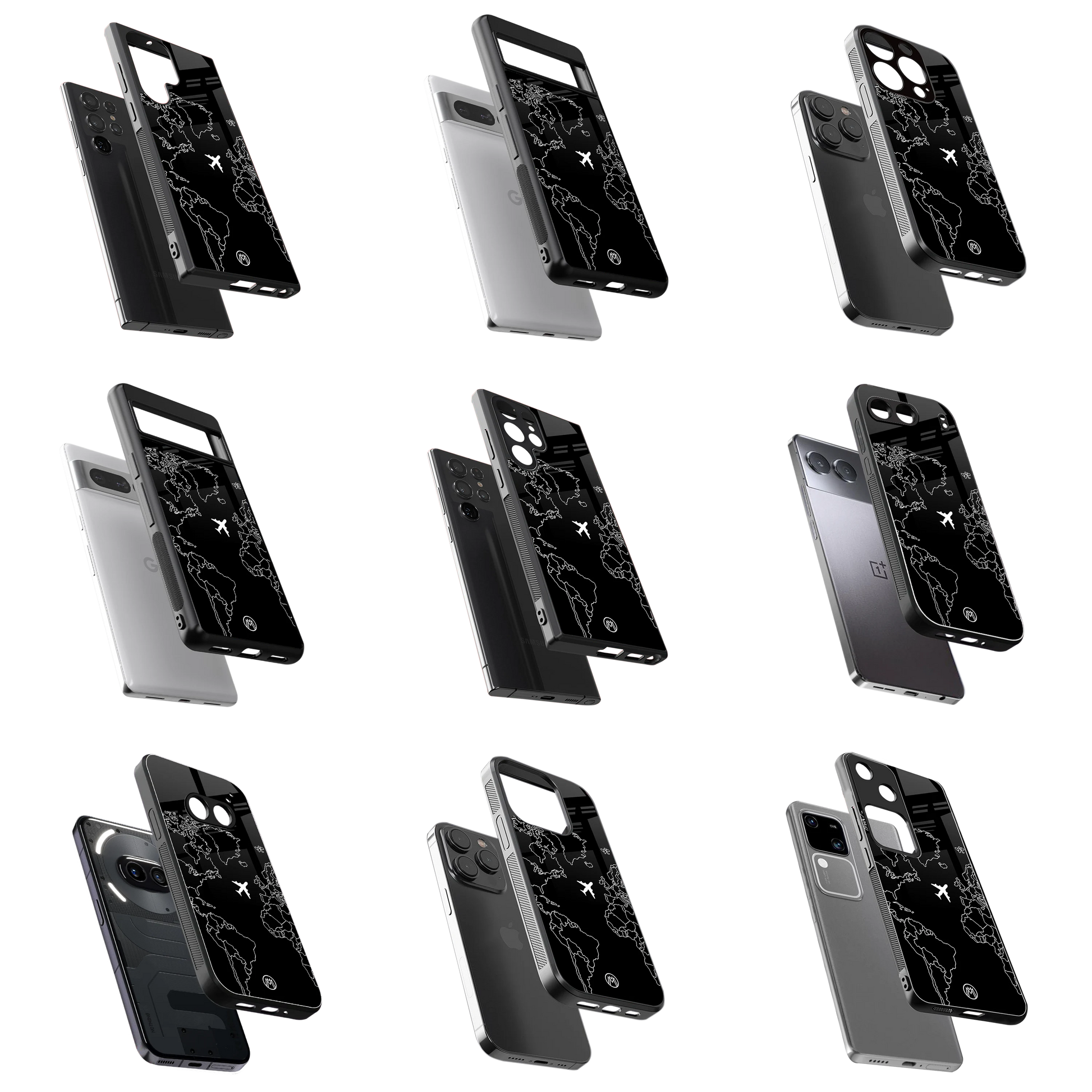 Durable Glass Back Mobile Case for iPhone, Samsung, OnePlus, Google Pixel, Redmi, Vivo, Oppo