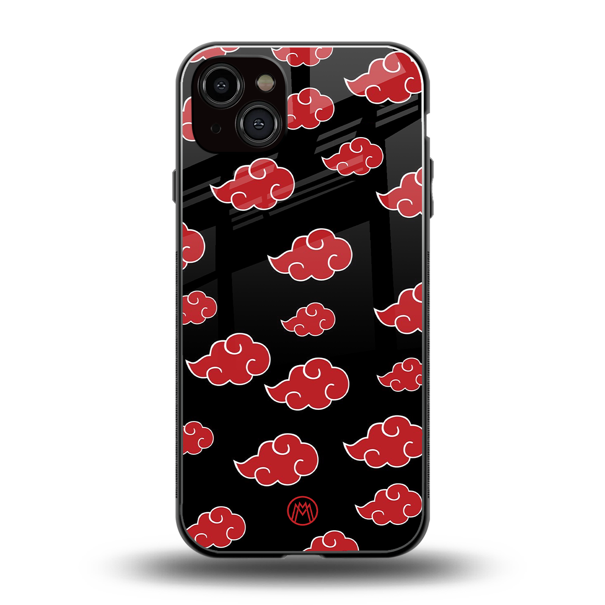 akatsuki naruto anime back phone cover | glass case for iphone 15 plus