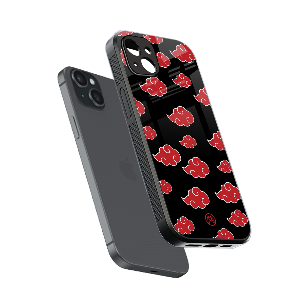 akatsuki naruto anime back phone cover | glass case for iphone 15 plus