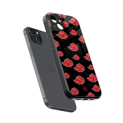 akatsuki naruto anime back phone cover | glass case for iphone 15 plus