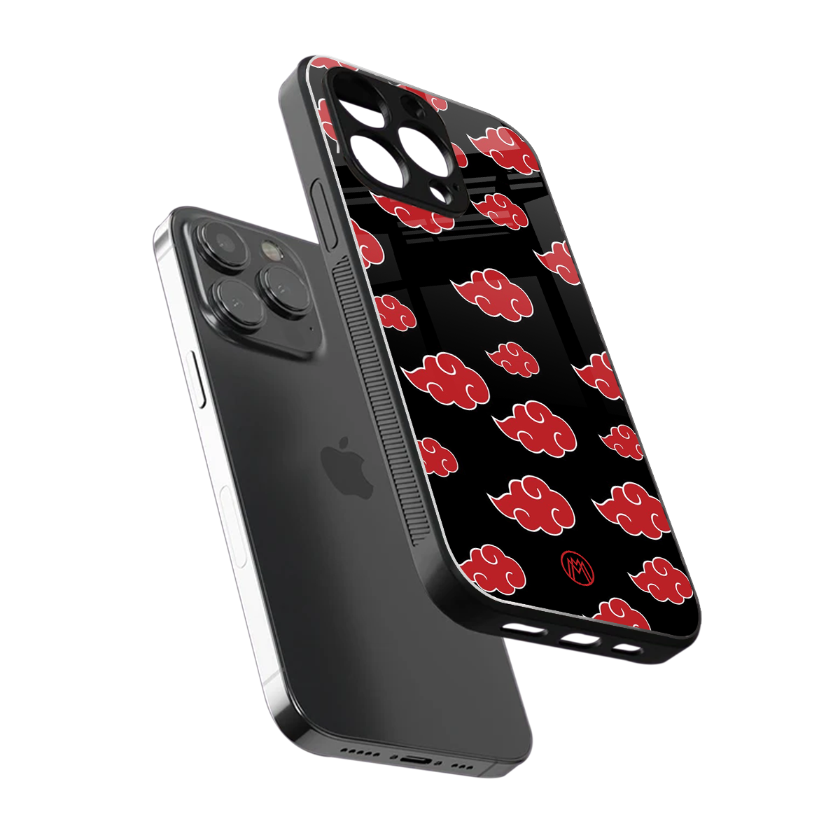 akatsuki naruto anime back phone cover | glass case for iphone 15 pro max