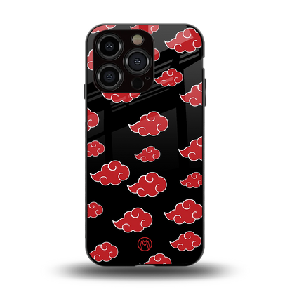 akatsuki naruto anime back phone cover | glass case for iphone 15 pro