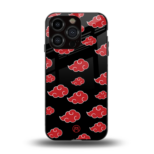 akatsuki naruto anime back phone cover | glass case for iphone 15 pro