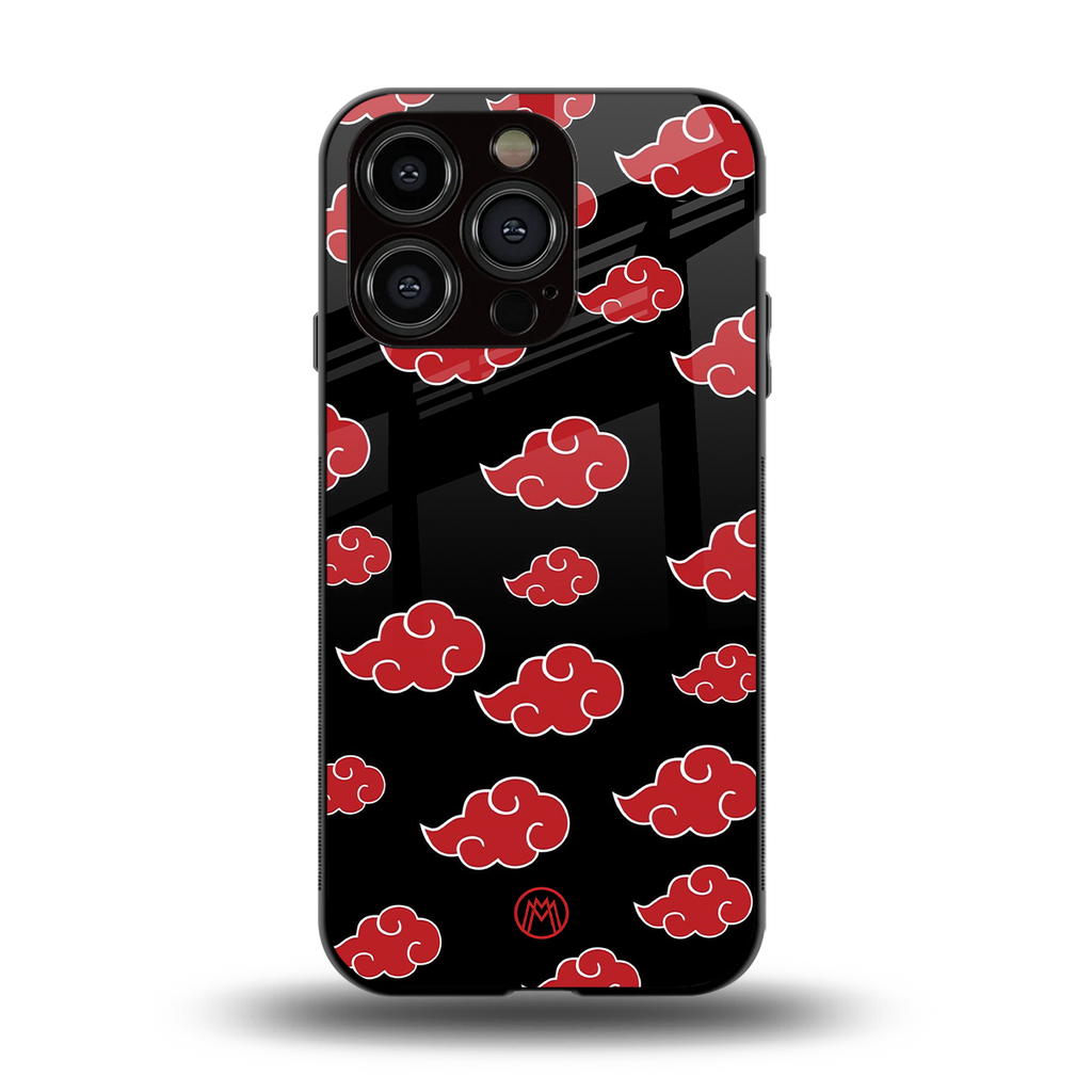 akatsuki naruto anime back phone cover | glass case for iphone 14 pro