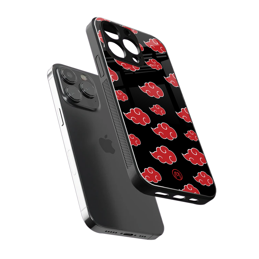 akatsuki naruto anime back phone cover | glass case for iphone 14 pro