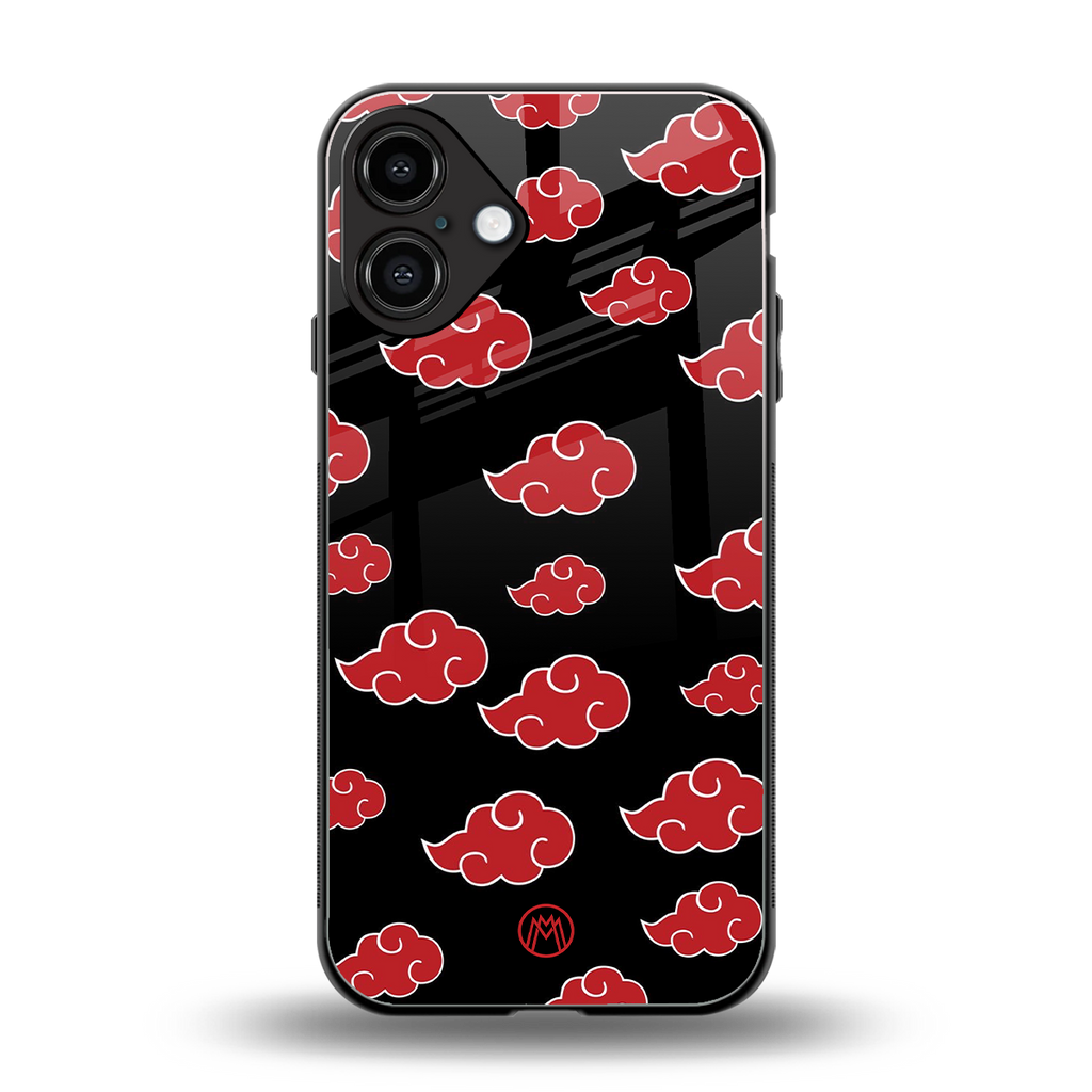 akatsuki naruto anime back phone cover | glass case for iphone 16 plus