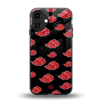 akatsuki naruto anime back phone cover | glass case for iphone 16 plus