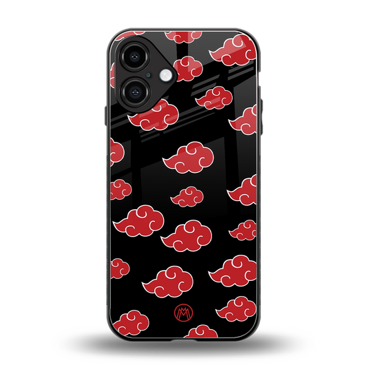 akatsuki naruto anime back phone cover | glass case for iphone 16 plus