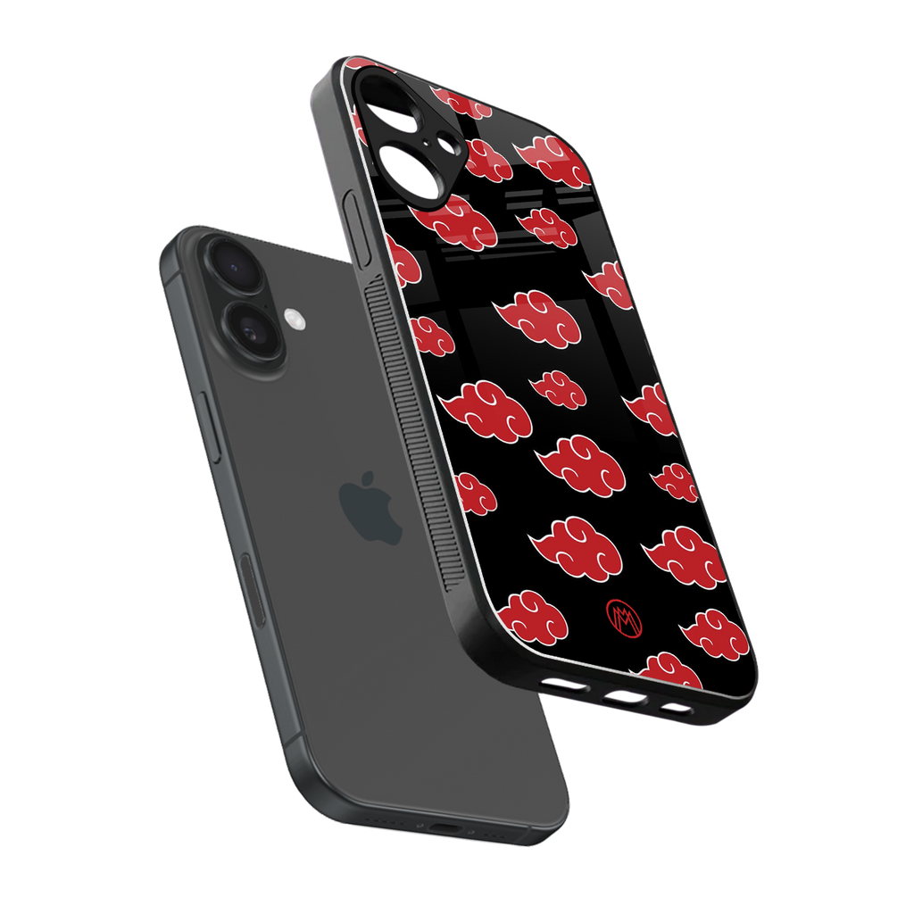 akatsuki naruto anime back phone cover | glass case for iphone 16 plus