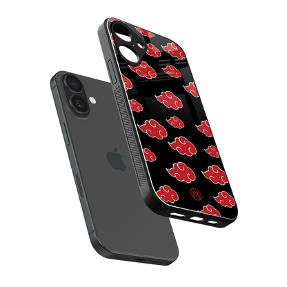 akatsuki naruto anime back phone cover | glass case for iphone 16 plus