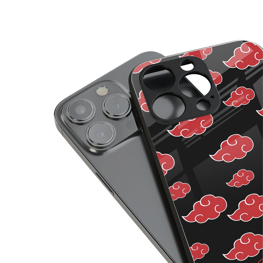 akatsuki naruto anime back phone cover | glass case for iphone 14 pro
