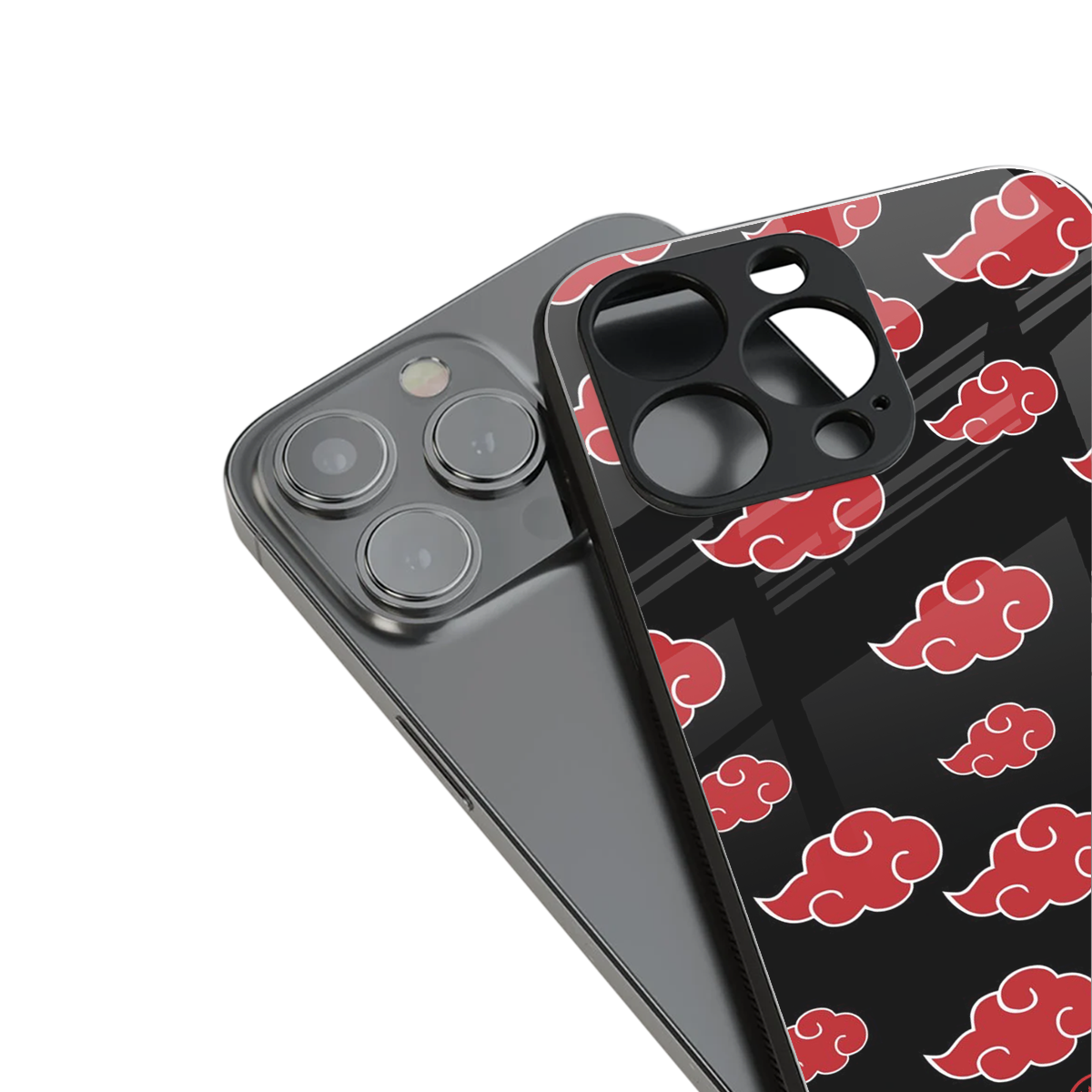 akatsuki naruto anime back phone cover | glass case for iphone 14 pro
