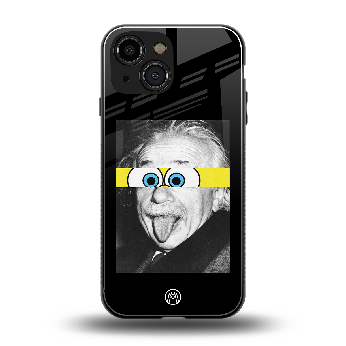 albert einstein spongebob squarepants back phone cover | glass case for iphone 13 mini