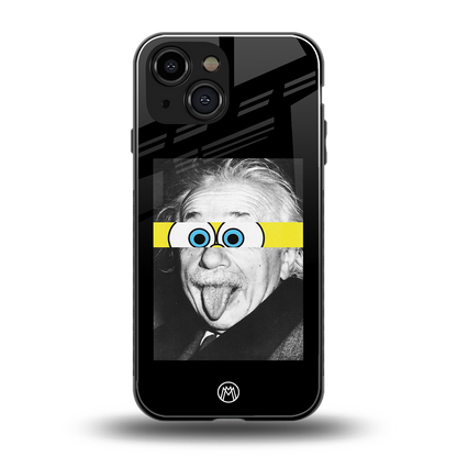 albert einstein spongebob squarepants back phone cover | glass case for iphone 13 mini