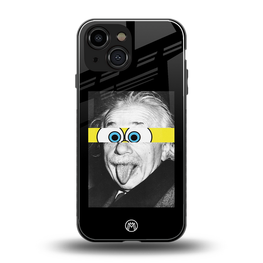 albert einstein spongebob squarepants back phone cover | glass case for iphone 13 mini