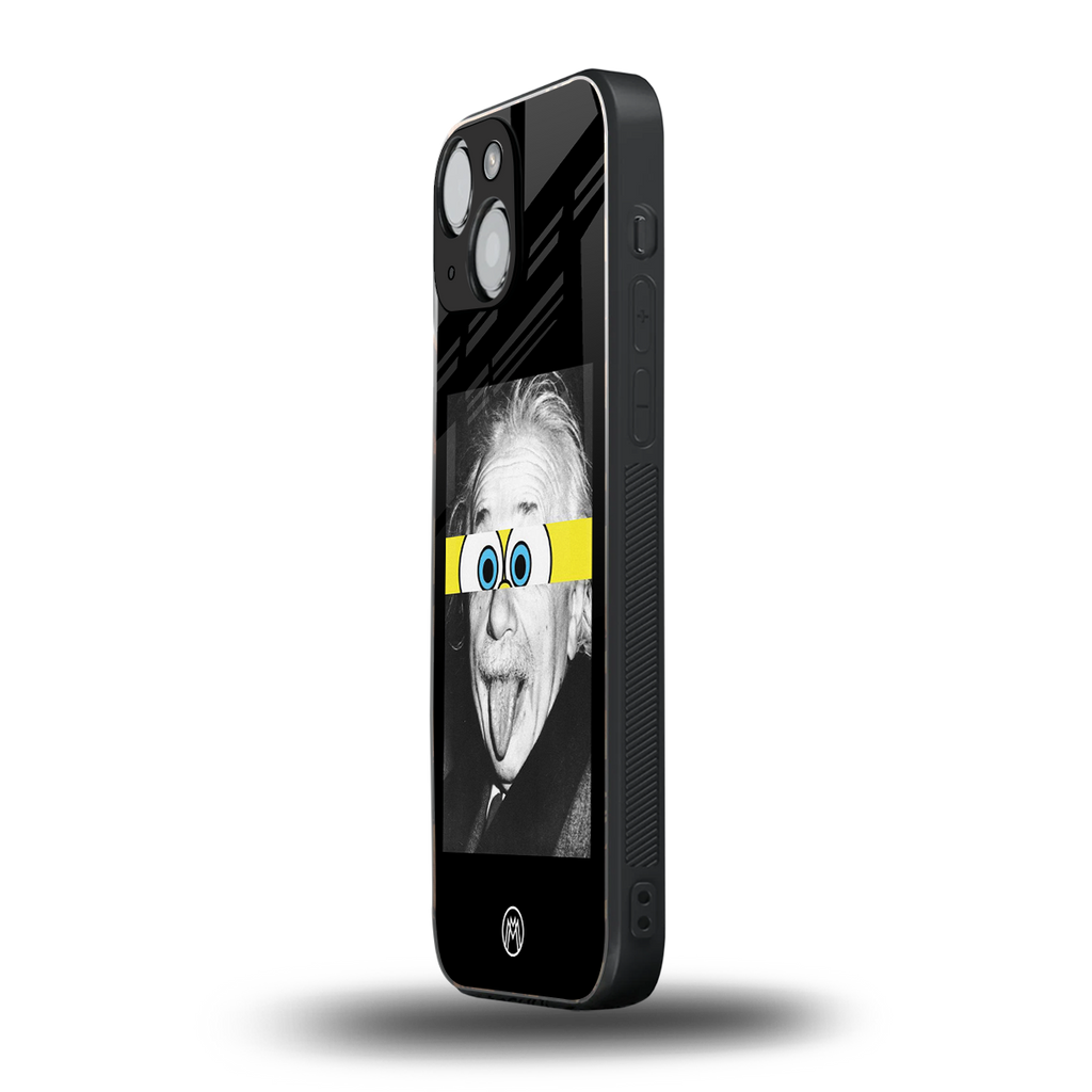 albert einstein spongebob squarepants back phone cover | glass case for iphone 13 mini