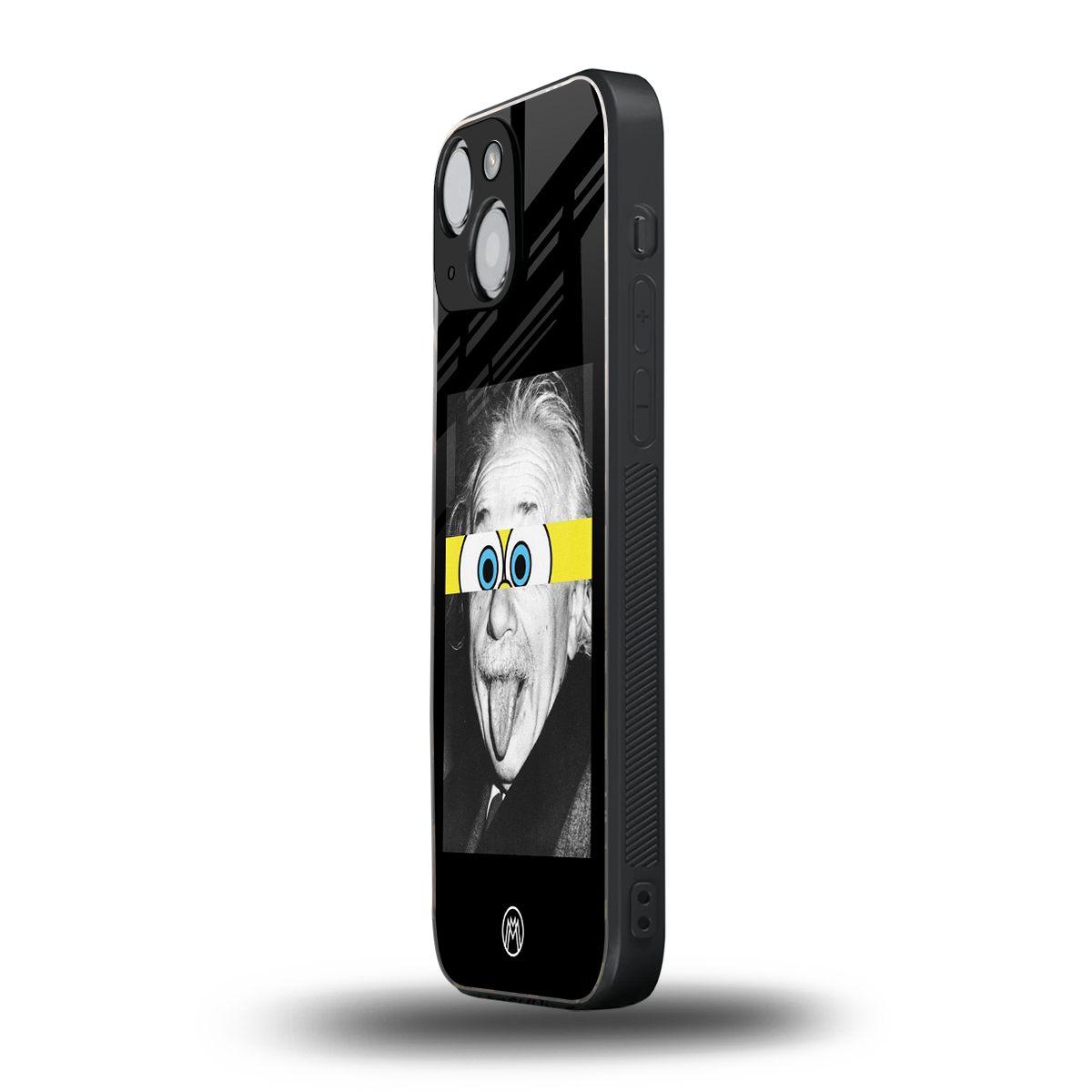 albert einstein spongebob squarepants back phone cover | glass case for iphone 13 mini