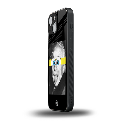 albert einstein spongebob squarepants back phone cover | glass case for iphone 13 mini