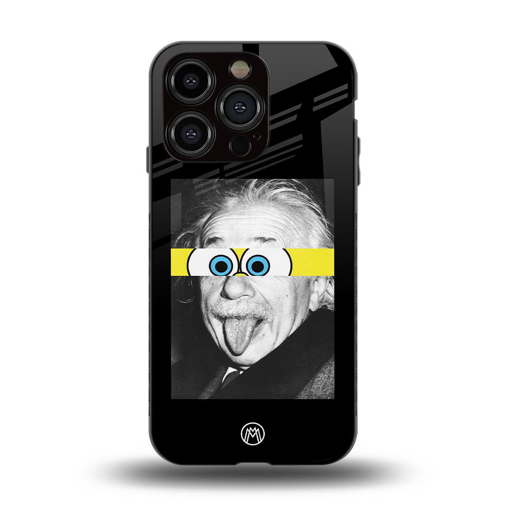 albert einstein spongebob squarepants back phone cover | glass case for iphone 13 pro