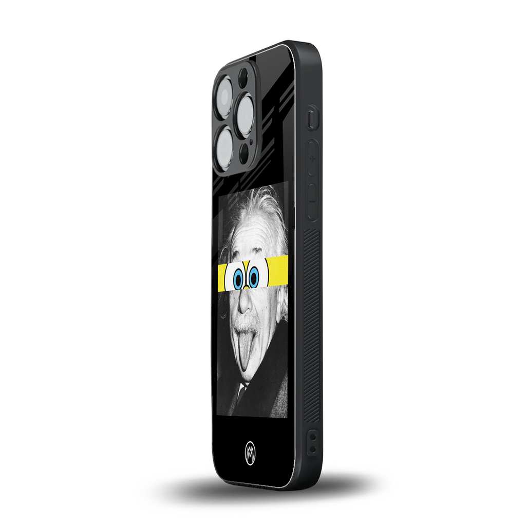 albert einstein spongebob squarepants back phone cover | glass case for iphone 13 pro