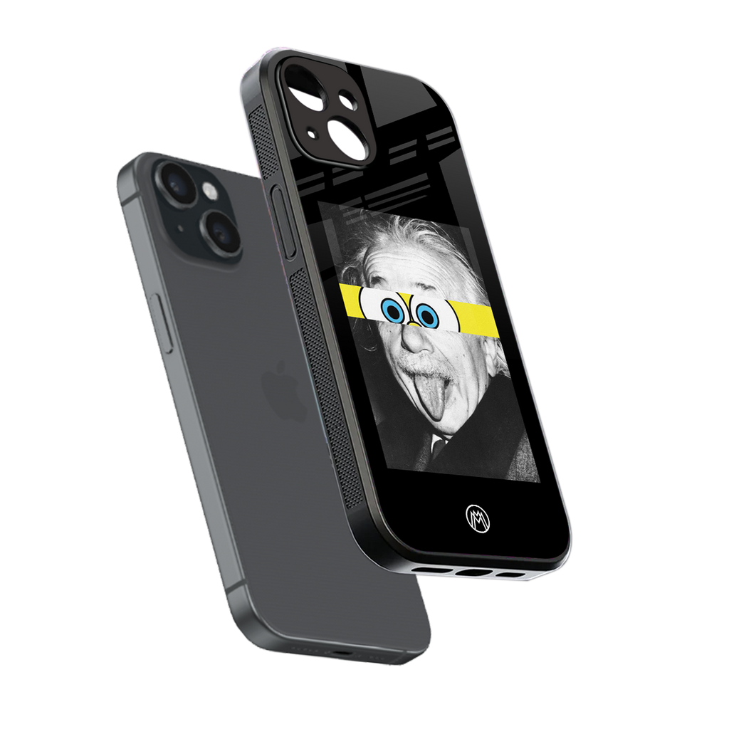 albert einstein spongebob squarepants back phone cover | glass case for iphone 13