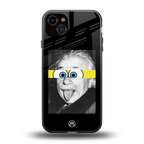 albert einstein spongebob squarepants back phone cover | glass case for iphone 15 plus