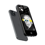 albert einstein spongebob squarepants back phone cover | glass case for iphone 14 plus