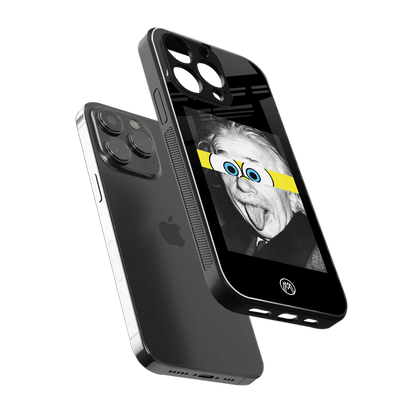 albert einstein spongebob squarepants back phone cover | glass case for iphone 14 pro max